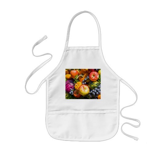 201.果物と野菜 子供用エプロン (正面)