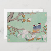 201.枝の双子の鳥 ポストカード (正面/裏面)