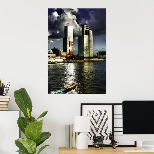 201.柱と水車 ポスター (ホームオフィス)