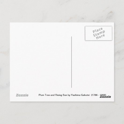201.梅と日の出 ポストカード (裏面)