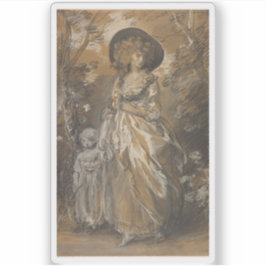 201.歩くと一緒に庭に出る女性 シール