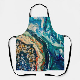 201.氷と魚の抽象芸術 エプロン