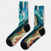 201.氷と魚の抽象芸術 ソックス (左)