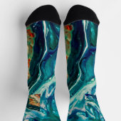 201.氷と魚の抽象芸術 ソックス (上部)