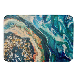 201.氷と魚の抽象芸術 バスマット