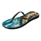 201.氷と魚の抽象芸術 ビーチサンダル (アングル)