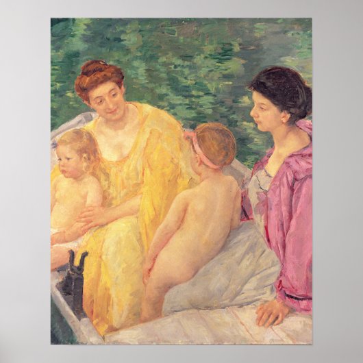 201.泳ぐか二人の母親とその子供たち ポスター (正面)