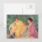 201.泳ぐか二人の母親とその子供たち ポストカード (正面/裏面)