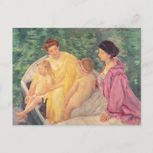 201.泳ぐか二人の母親とその子供たち ポストカード (正面)