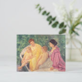 201.泳ぐか二人の母親とその子供たち ポストカード (スタンド正面)