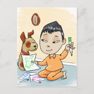 201.画家と彼の策略 ポストカード