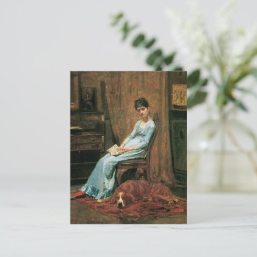 201.画家の妻とセッター犬 ポストカード (スタンド正面)