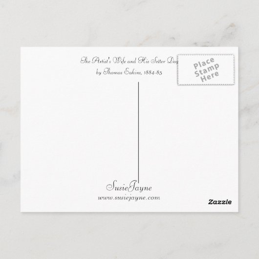 201.画家の妻とセッター犬 ポストカード (裏面)