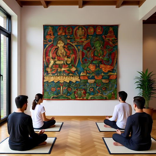 201.白いタラと緑のタラ タペストリー