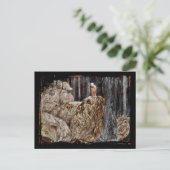 201.石のトロールを持つ子供たち ポストカード (スタンド正面)