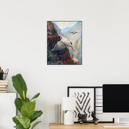 201.羊の絵画キャンバスを探す ポスター (ホームオフィス)