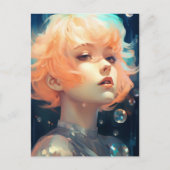 201.美しい女性と泡 ポストカード (正面)