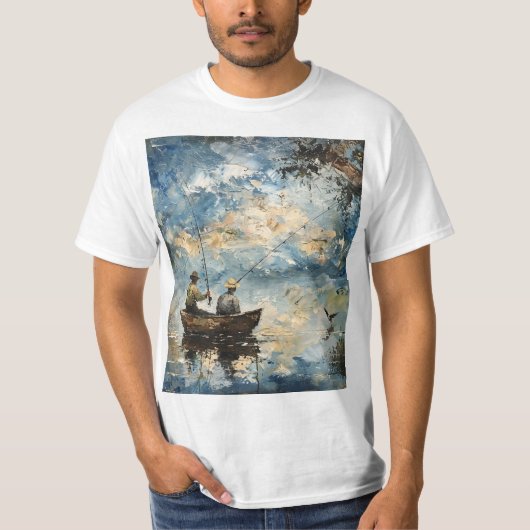 201.舟に乗った漁師たち Tシャツ (正面)