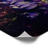 201.蝶と紫の花 ポスター (角)