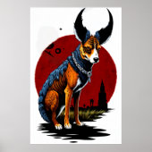 201.角のある犬 | AI Art ポスター (正面)