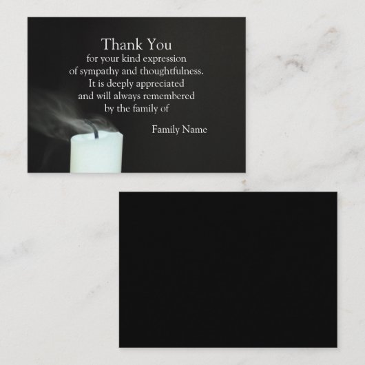 201.風とロウソクのサンキューカード ノートカード (正面/裏面)