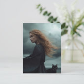 201.魔女とその猫 ポストカード (スタンド正面)
