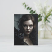 201.魔女と黒猫 ポストカード (スタンド正面)