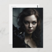 201.魔女と黒猫 ポストカード (正面/裏面)