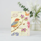 201.鳥とミツバチ ポストカード (スタンド正面)