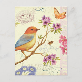 201.鳥とミツバチ ポストカード