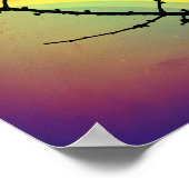 201.鳥と虹 ポスター (角)