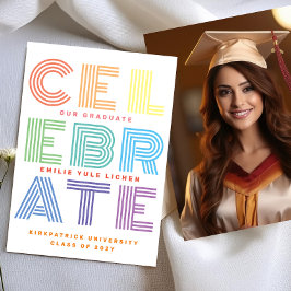 202モダンY GRADカラフルの編集可能クラス 案内状