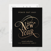 202年エレガントブラック金ゴールド シーズンポストカード (正面/裏面)