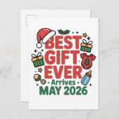 202最高の年5月に妊娠クリスマスプレゼントが届く 案内ポストカード (正面/裏面)