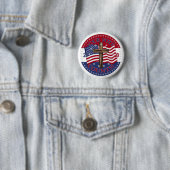 2020あなたの票数クロスアンドアメリカ国旗 缶バッジ (インサイチュ)