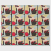 2020いけな年の女絵画子クリスマス ラッピングペーパー (フラット)