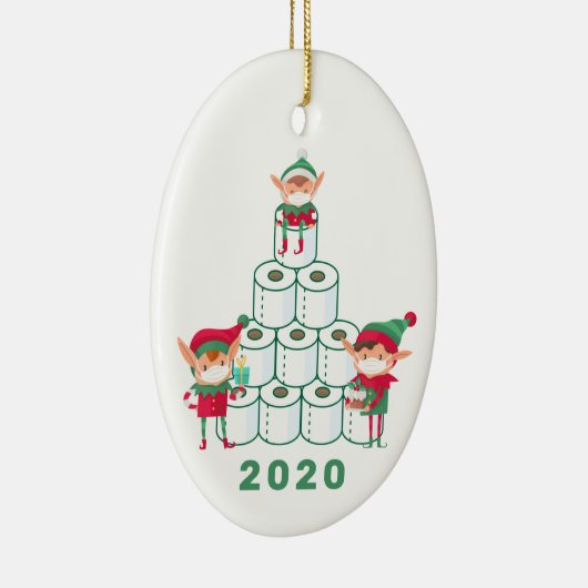 2020おもしろいクリスマス小妖精や小人 |トイレ紙オーナメント セラミックオーナメント (右)