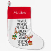 2020おもしろいトナカイ名コビデカスタムィ スモールクリスマスストッキング (正面)