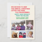 2020おもしろい年クリスマス手紙の家族写真をスキップ シーズンカード (正面)