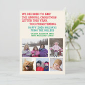 2020おもしろい年クリスマス手紙の家族写真をスキップ シーズンカード (スタンド正面)