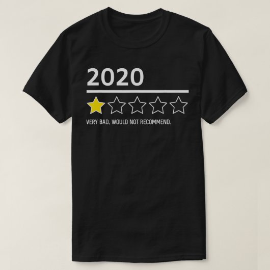 2020おもしろい年レビュー1星評価の不良なし Tシャツ (デザイン正面)