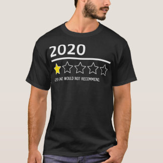 2020おもしろい年レビュー1星評価の不良なし Tシャツ