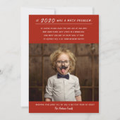 2020おもしろい年算問題赤の新年写真 シーズンカード (正面)