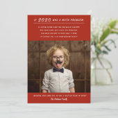 2020おもしろい年算問題赤の新年写真 シーズンカード (スタンド正面)