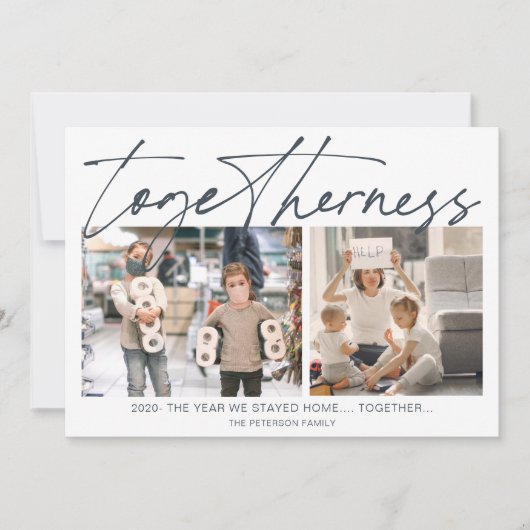 2020おもしろい年転がの新しい年と2枚の写真 カード (正面)