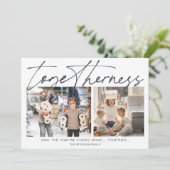 2020おもしろい年転がの新しい年と2枚の写真 カード (スタンド正面)