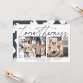 2020おもしろい年転がの新しい年と2枚の写真 カード (正面/裏面インサイチュ)