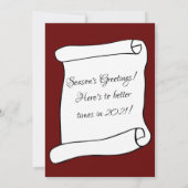 2020との別れ 面白い季節の挨拶 シーズンカード (裏面)