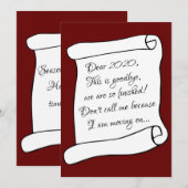 2020との別れ 面白い季節の挨拶 シーズンカード (正面/裏面)