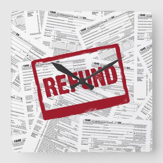 2020の1040税型枠 スクエア壁時計 (正面)